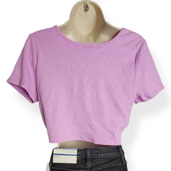 Wild Fable Light Lavender V-Neck CropTop Large - Picture 3 of 4